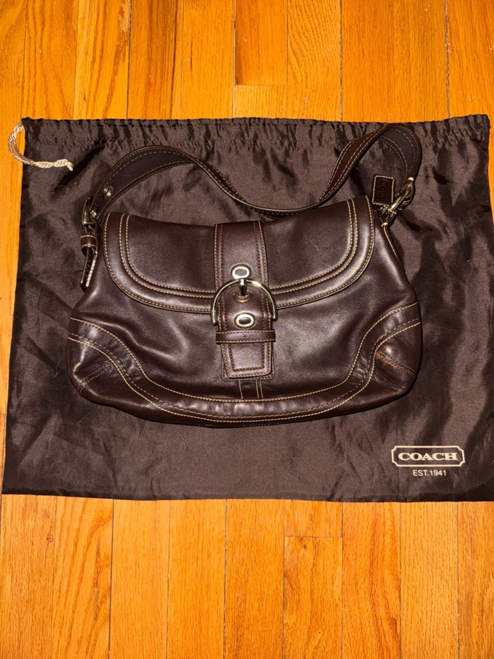 Vintage 1980s Coach Leather Shoulder Bag | Brown | Classic NYC Style